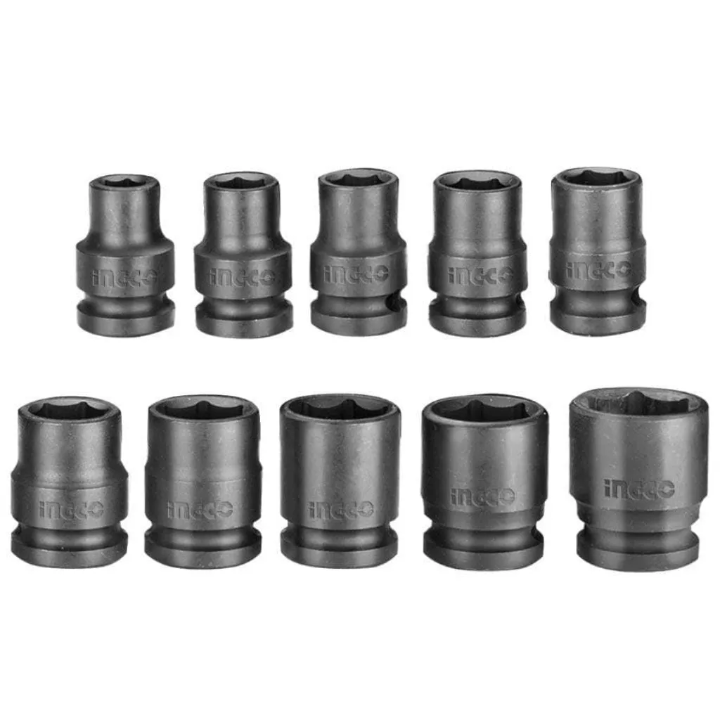 Ingco ½" 10-Piece Impact Socket Set, CrMo Material - HKISSD12101