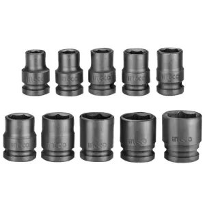 Ingco ½" 10-Piece Impact Socket Set, CrMo Material - HKISSD12101