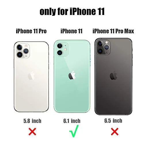 iPhone 11 Case, KAERSI Hybrid Case Cover Clear for 2019 Apple iPhone 11-6.1inch, Military Grade Anti-Drop and Shockproof TPU PC Aluminum Protection Cases with Soft Edges Non-Slip