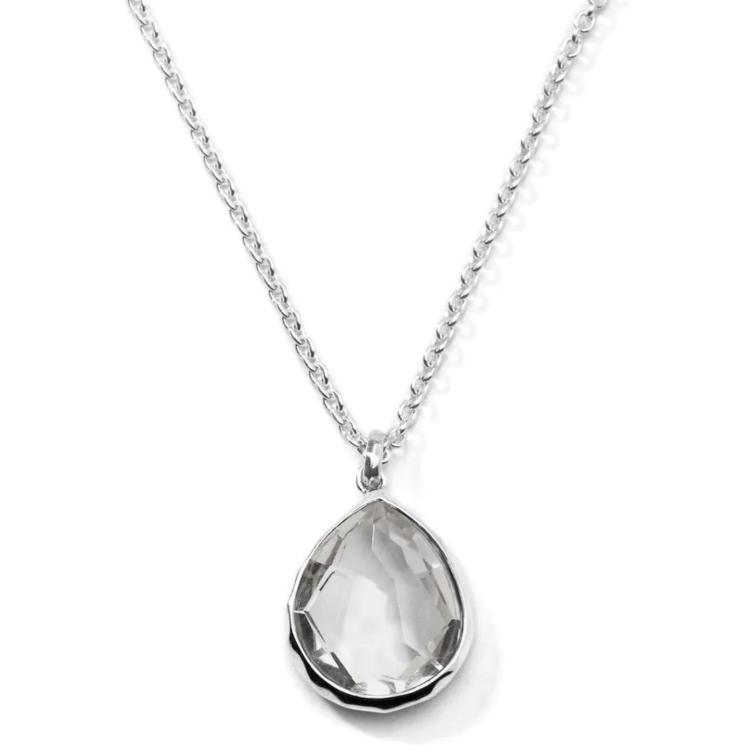 Ippolita Sterling Silver and Clear Quartz Teardrop Pendant Necklace