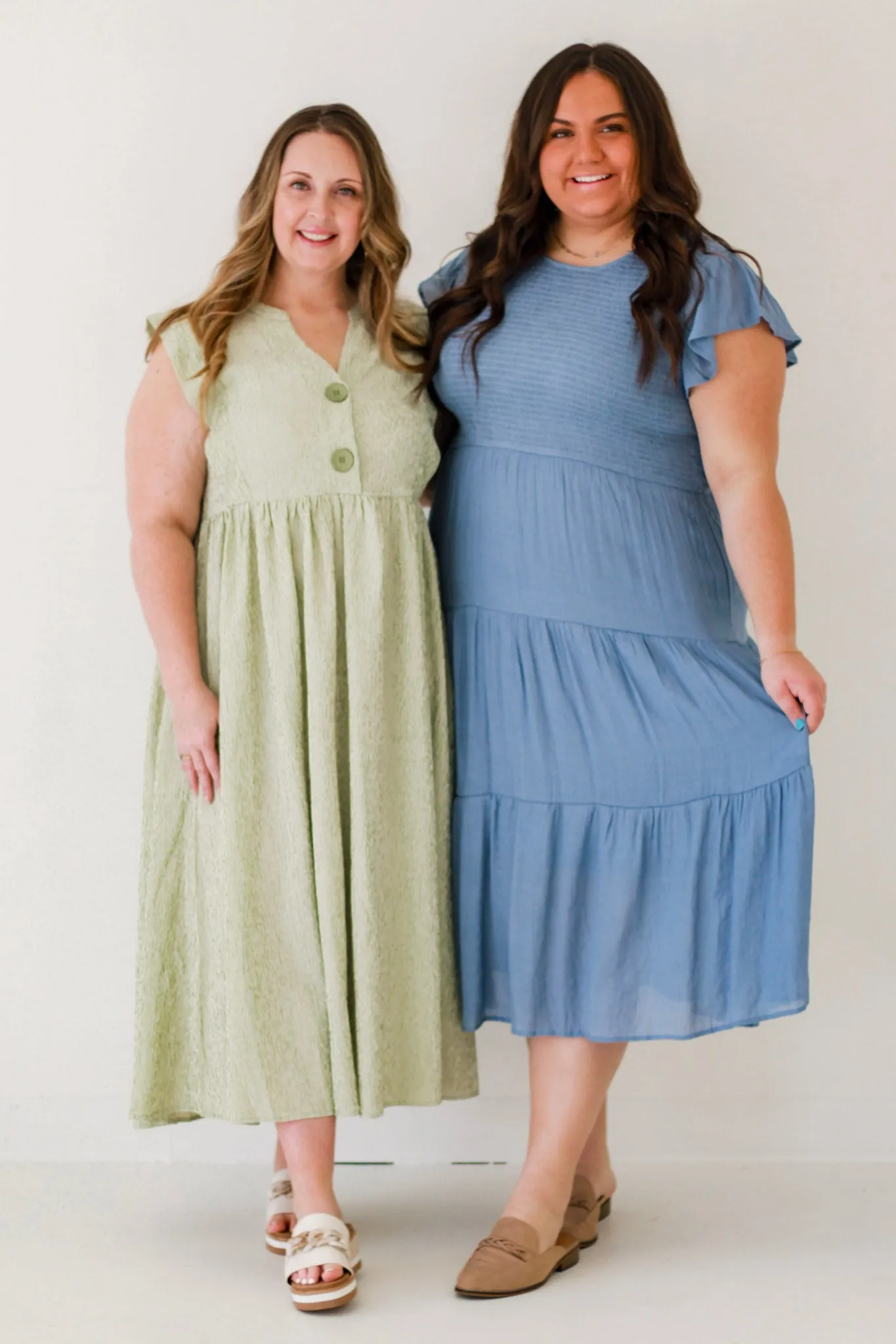 It's Never Simple Striped Sage Midi Dress
