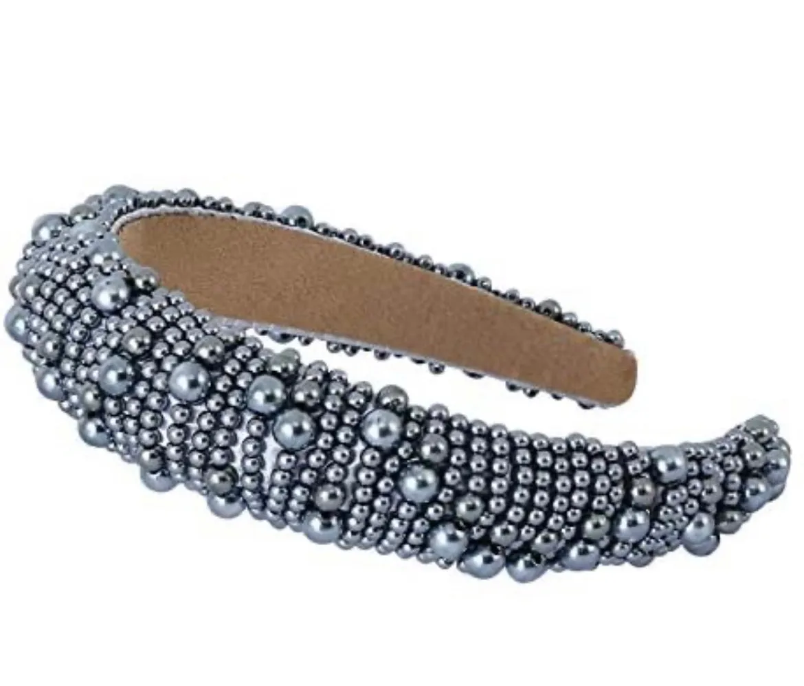 Ivy Luxury  Sponge headband with beads for women