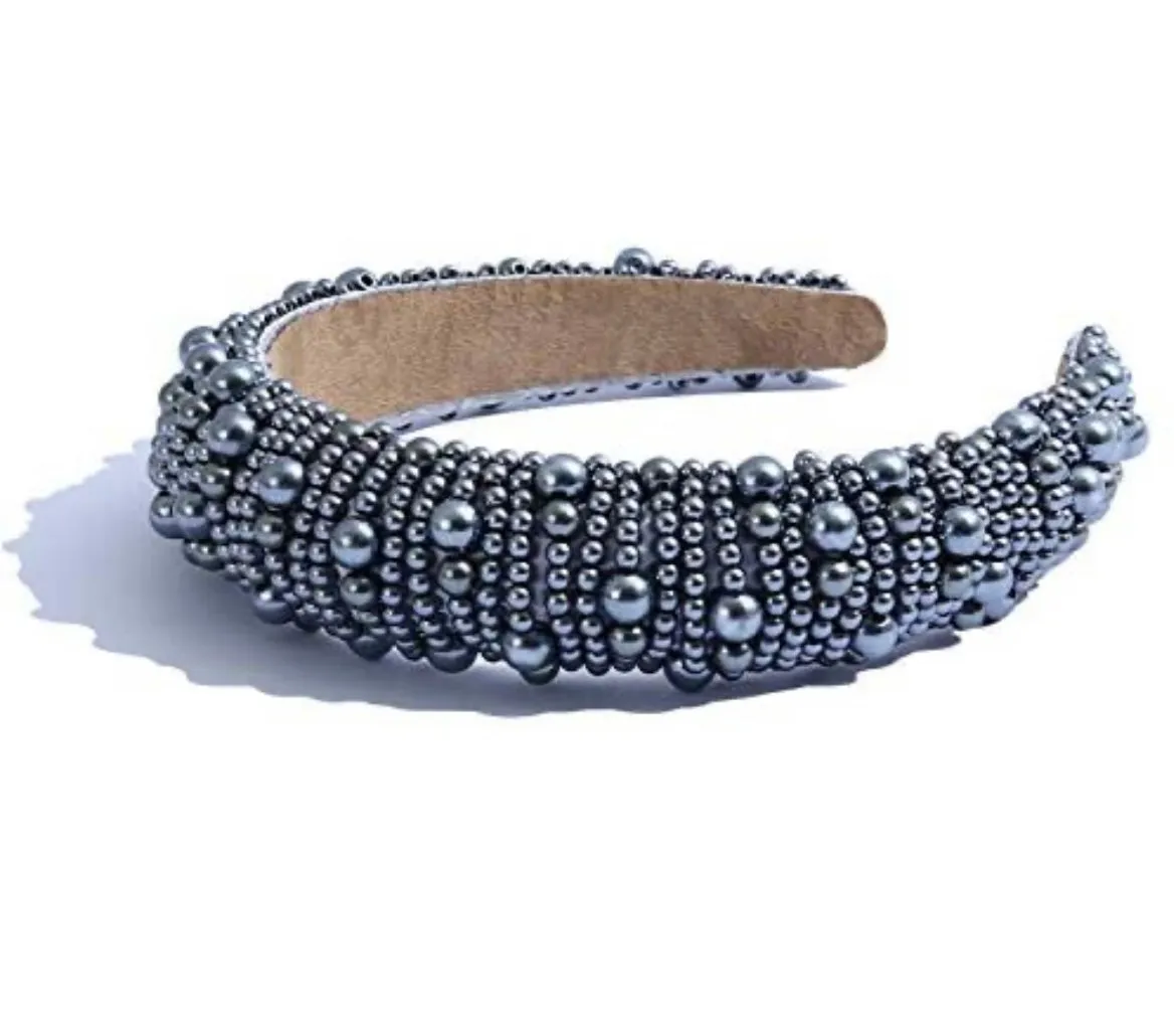 Ivy Luxury  Sponge headband with beads for women