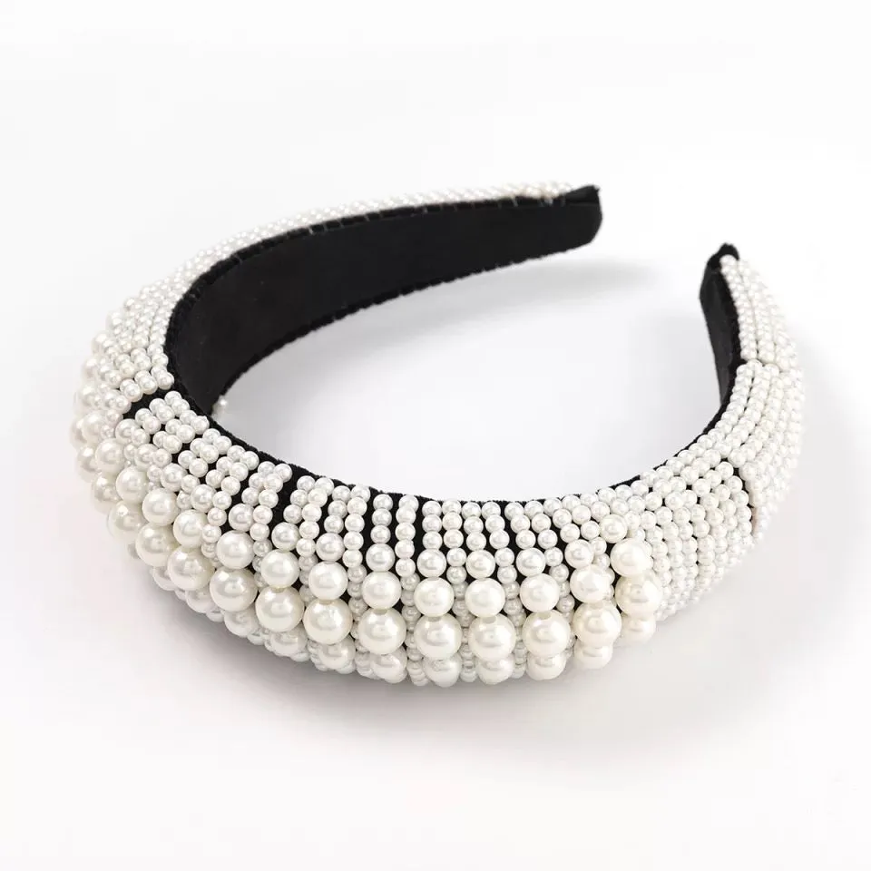 Ivy Luxury  Sponge headband with beads for women