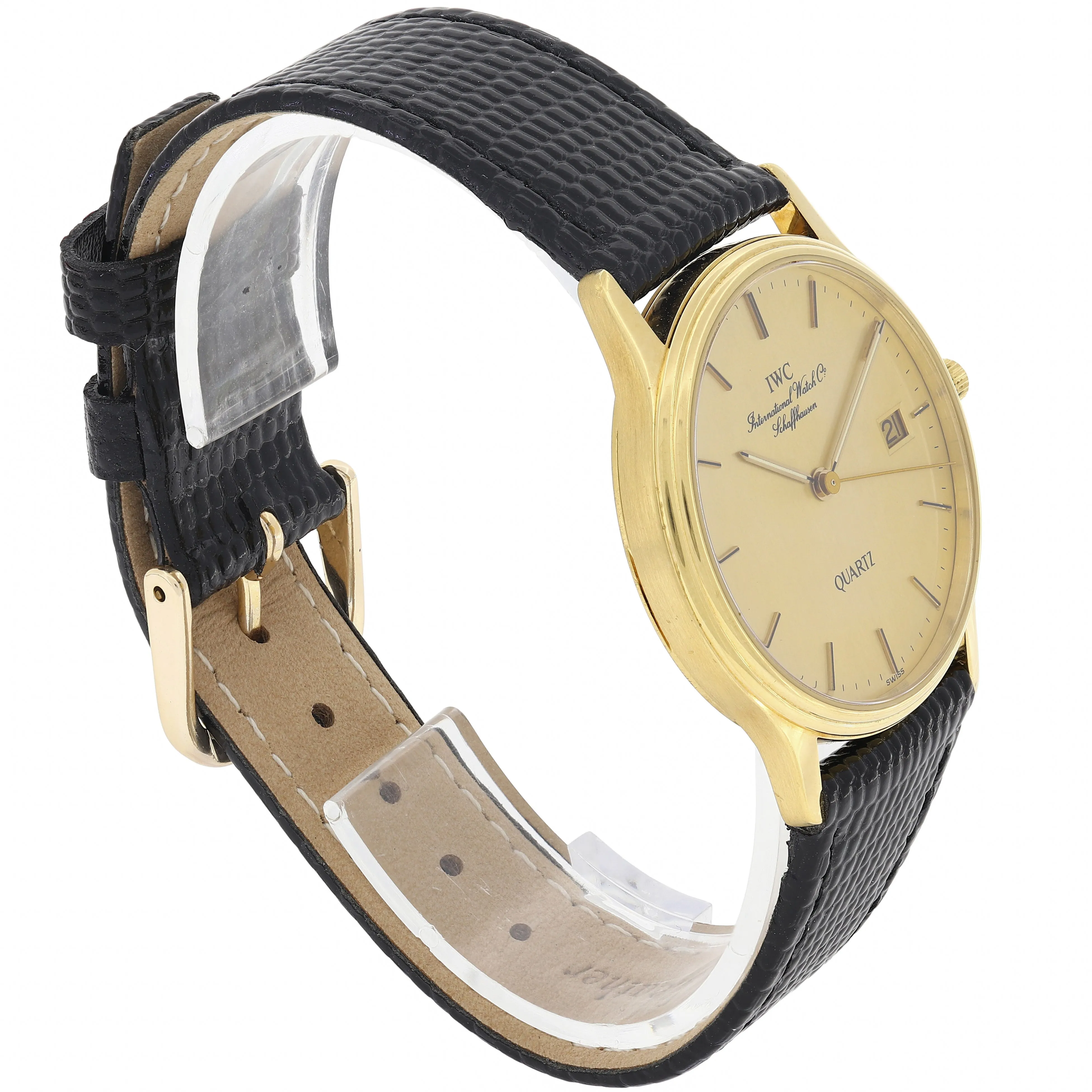 IWC Schaffhausen 3334 Quartz Rare Vintage c. 1989 18k Yellow Gold 32 mm