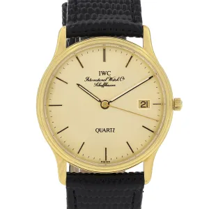 IWC Schaffhausen 3334 Quartz Rare Vintage c. 1989 18k Yellow Gold 32 mm