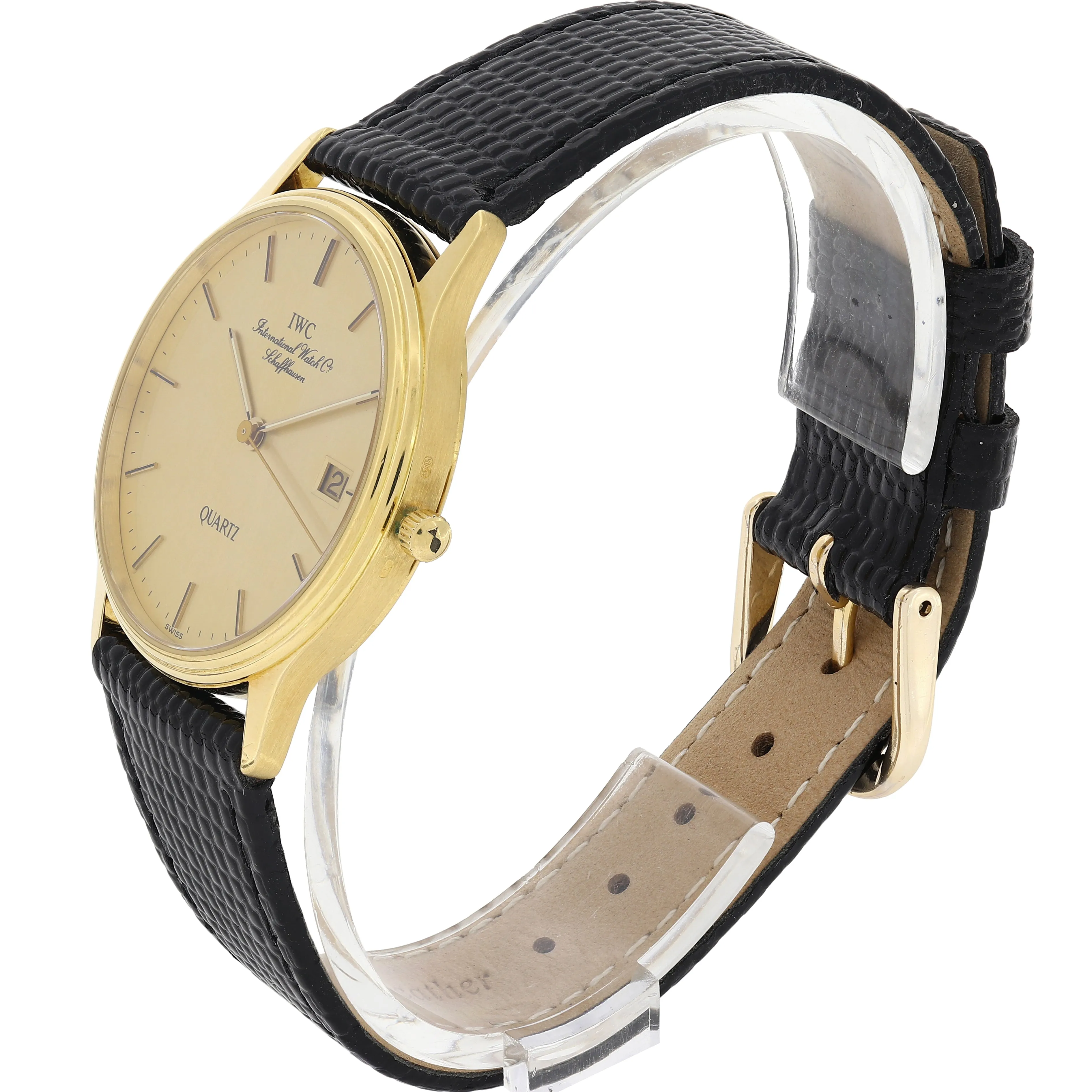 IWC Schaffhausen 3334 Quartz Rare Vintage c. 1989 18k Yellow Gold 32 mm