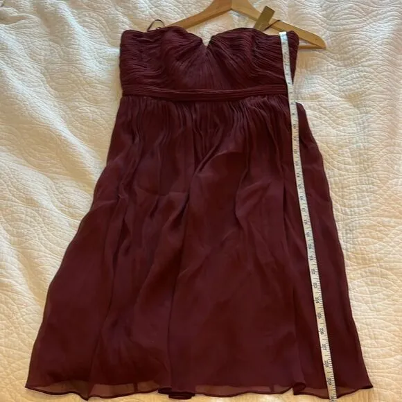 J Crew Women's Nadia Silk Chiffon Dress Cocktail Party Wedding Burgundy Sz 6 NWT