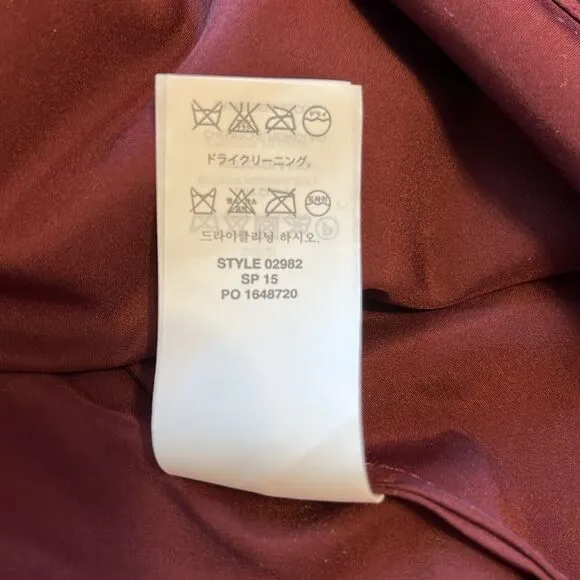 J Crew Women's Nadia Silk Chiffon Dress Cocktail Party Wedding Burgundy Sz 6 NWT