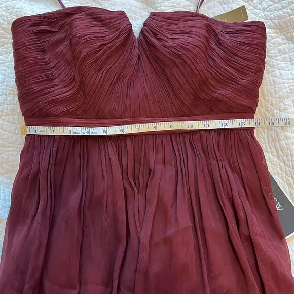 J Crew Women's Nadia Silk Chiffon Dress Cocktail Party Wedding Burgundy Sz 6 NWT