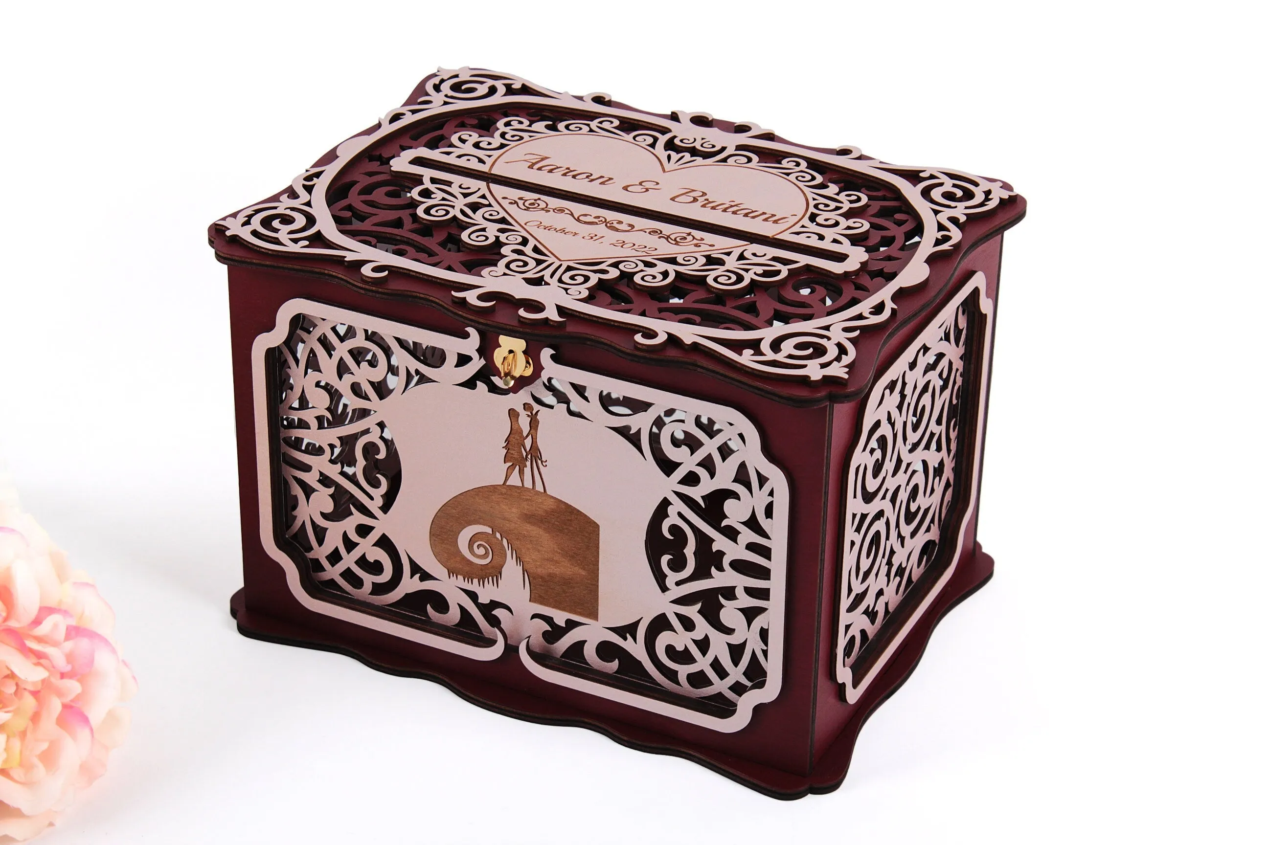 Jack Wedding Card Box, Before Christmas Card Holder, Sally Nightmare Halloween Wedding Reception Decor, Money Gift Box, Coastal Wedding Gift for Daughter, Wedding Gift, Handmade Gifts