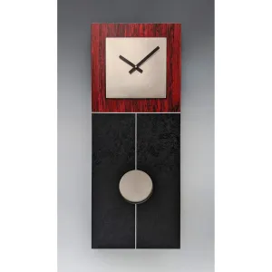 Jane Red and Black 30 Pendulum Wall Clock by Leonie Lacouette
