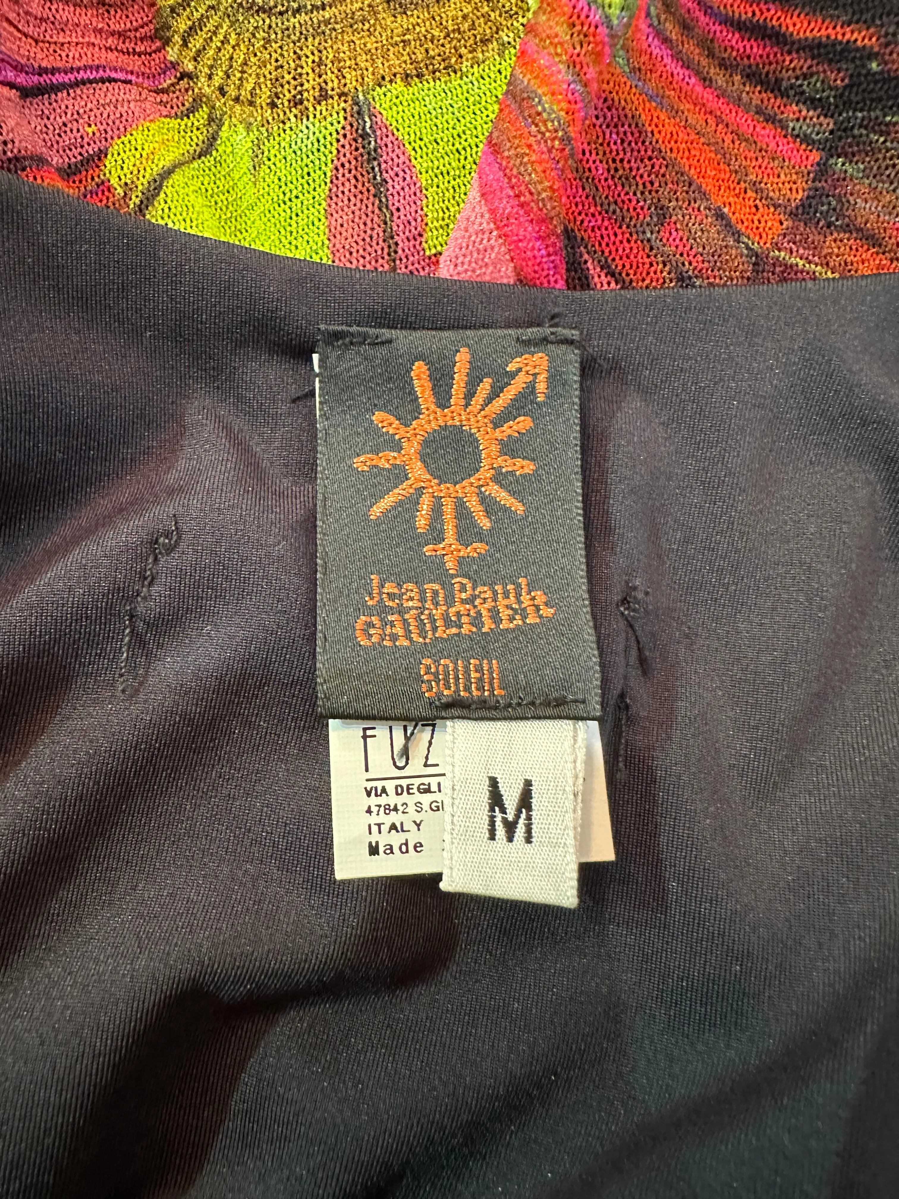 Jean Paul Gaultier Soleil 2000s Body Con Floral Mesh Dress