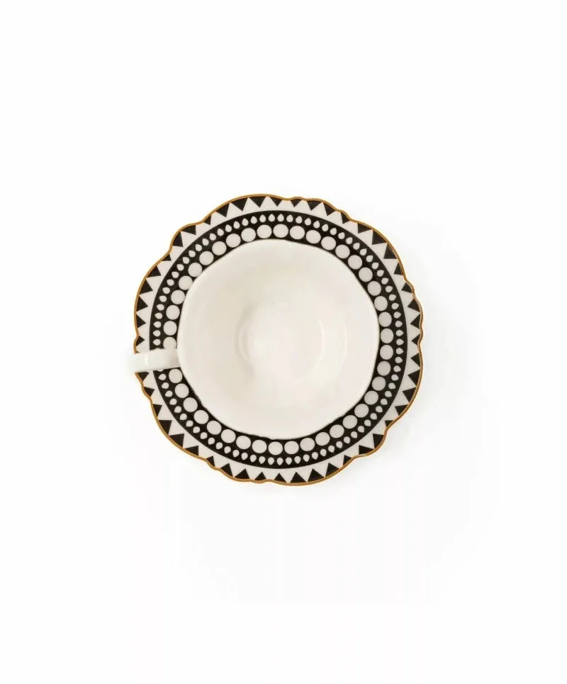 Jenna Clifford Black Rose Cup & Saucer 150ml JC-7236