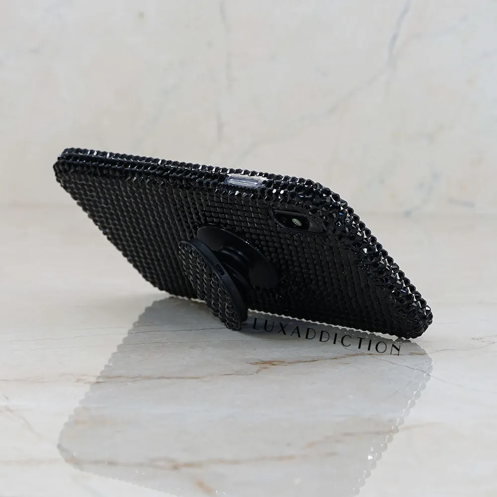 Jet Black Crystals   PopSockets PopGrip (style PS100 )