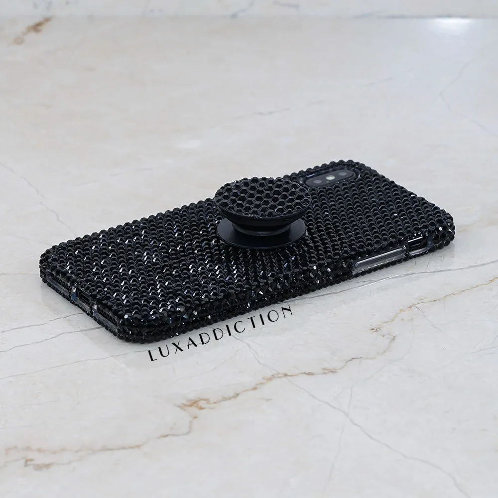 Jet Black Crystals   PopSockets PopGrip (style PS100 )