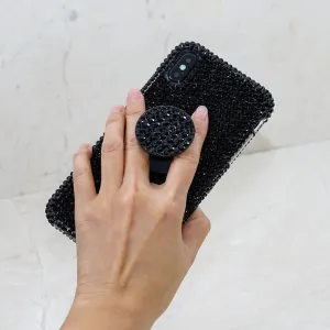 Jet Black Crystals   PopSockets PopGrip (style PS100 )