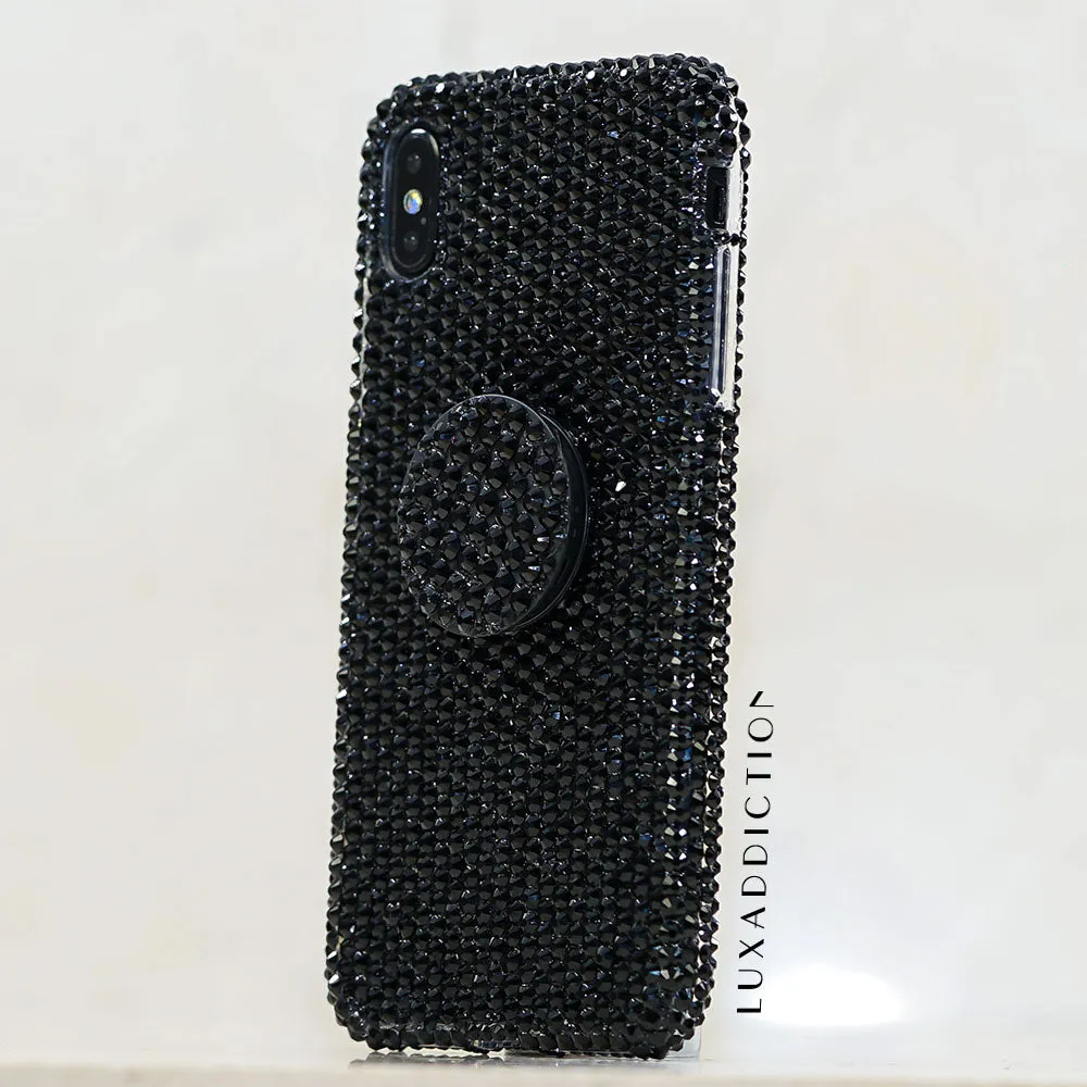 Jet Black Crystals   PopSockets PopGrip (style PS100 )