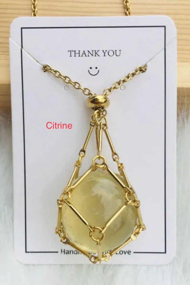 Jewelance™ - Adjustable Crystal Stone Holder Necklace