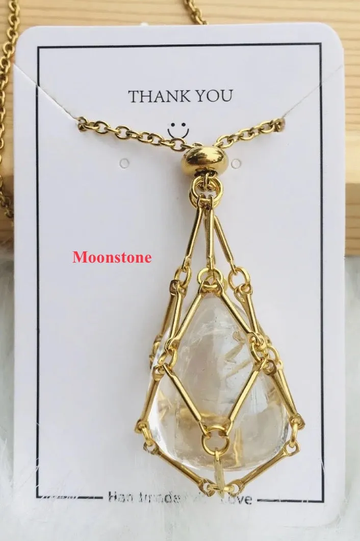 Jewelance™ - Adjustable Crystal Stone Holder Necklace