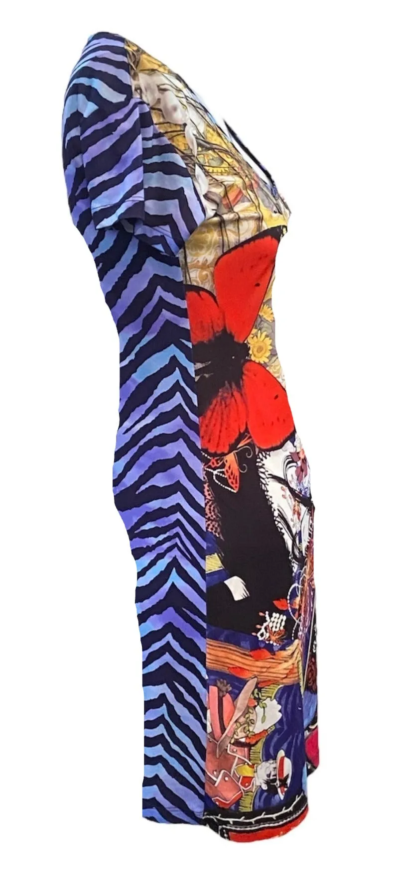 John Galliano Y2K Anime Tattoo Dress with Rhinestones