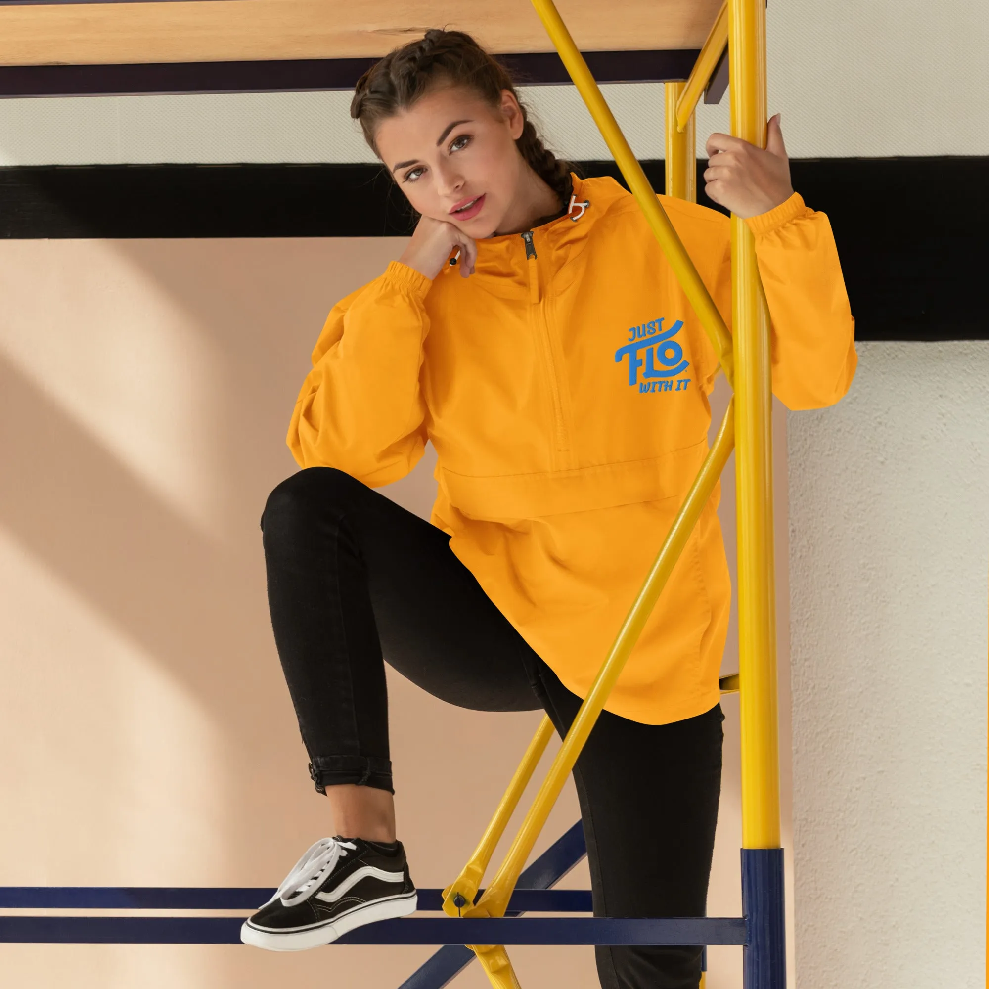 Just FLO With It Embroidered Champion Jacket (Aqua/Teal)