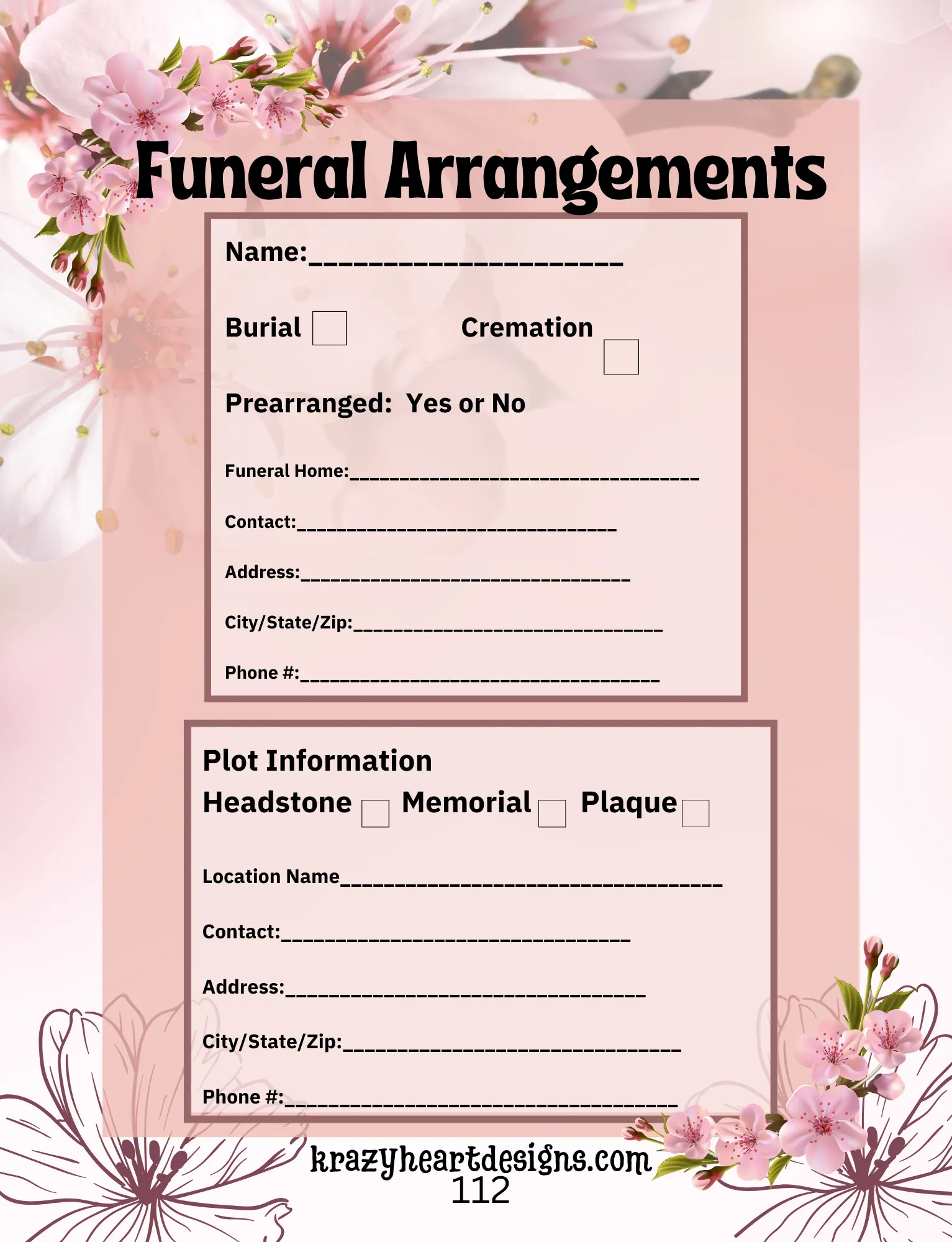 Just in Case-End of Life Planner Journal