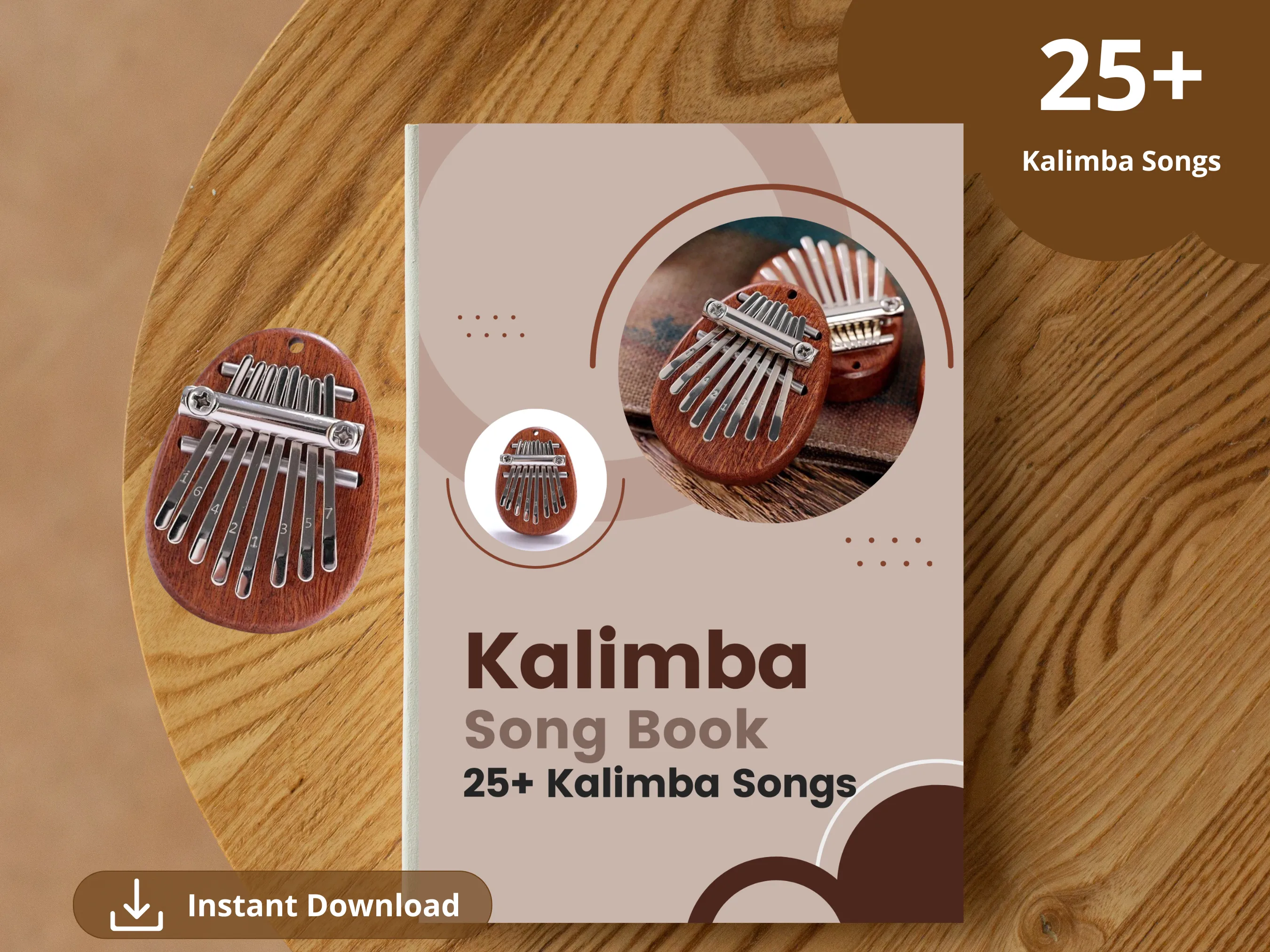 Kalimba Song Book: 25  Melodies for the 8-Tone Kalimba | Printable PDF