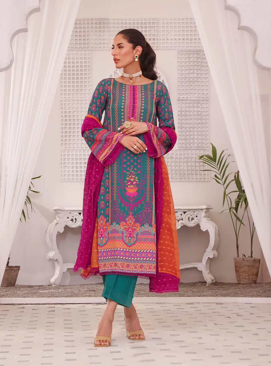 Kameez Trouser Pakistani Eid Dress in Silk Viscose