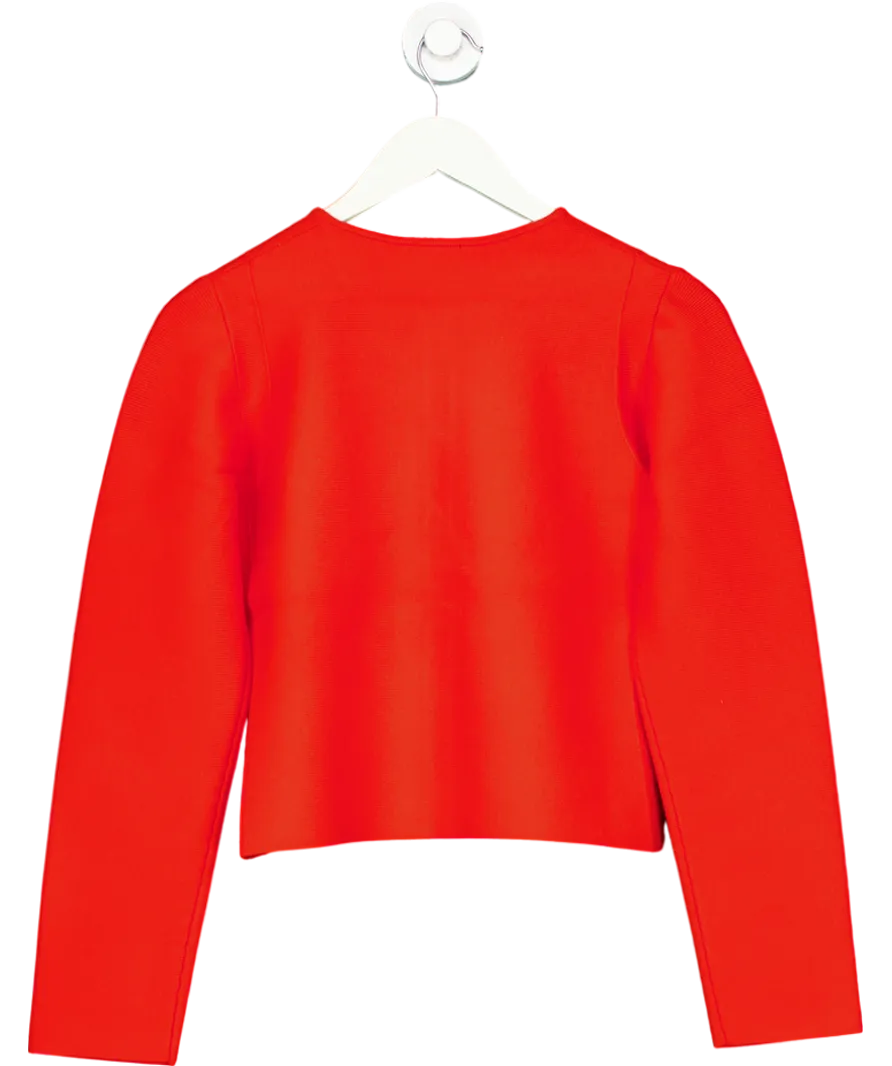 Karen Millen Orange Long Sleeve Pocket Detailed Knitted Jacket UK S
