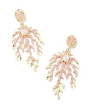 Kendra Scott Shea Statement Earrings Gold Blush Mix