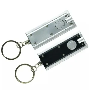 Keyring Torch Super Bright Led 10cm Black Silver Camping Flashlight - 2 Pack
