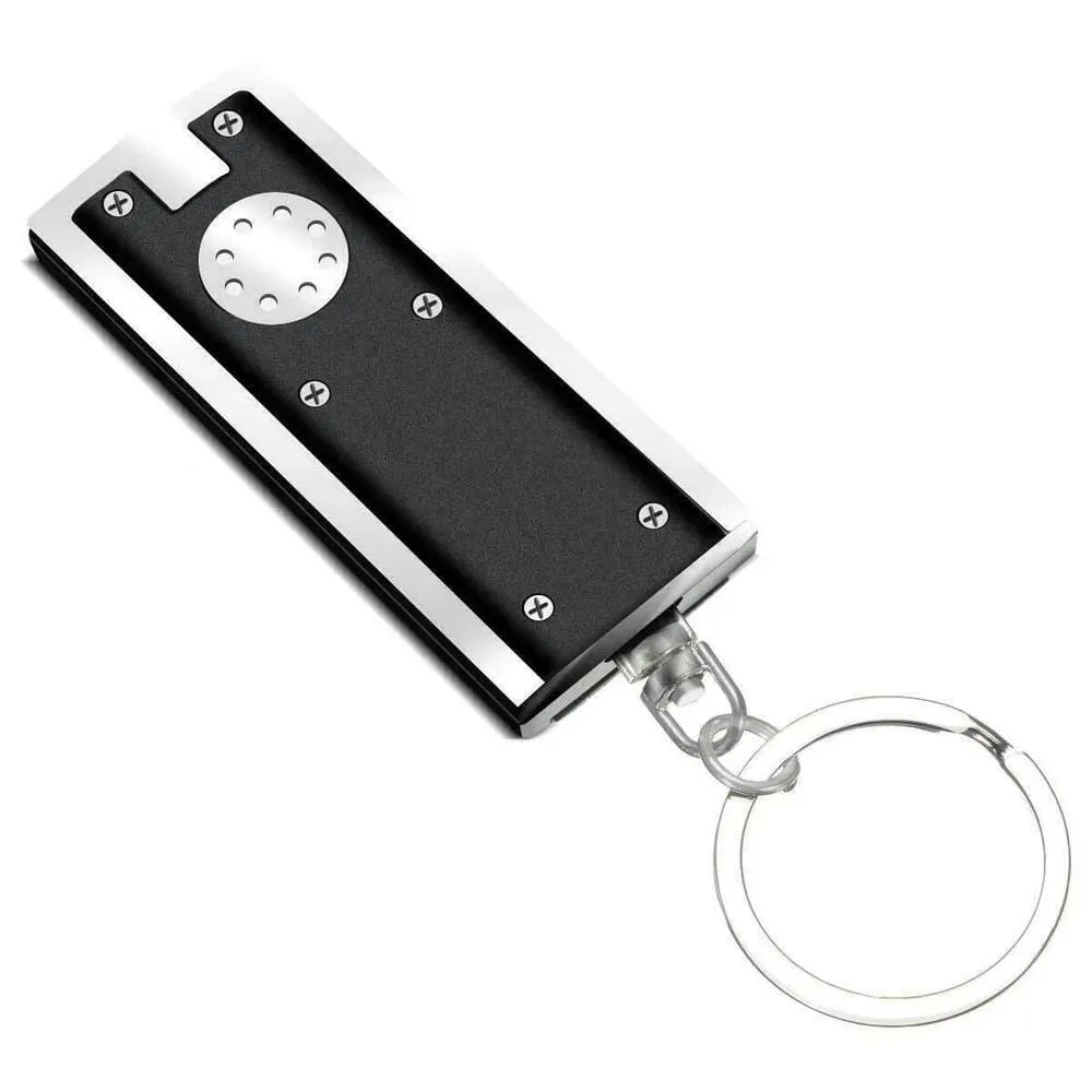 Keyring Torch Super Bright Led 10cm Black/Silver Camping Flashlight