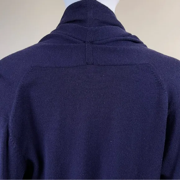 Kinross Cashmere Purple Open Front Knit Cardigan Pocket Size L