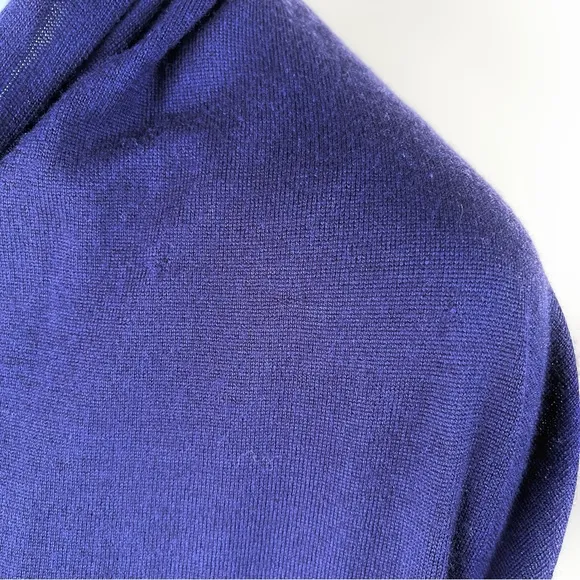 Kinross Cashmere Purple Open Front Knit Cardigan Pocket Size L