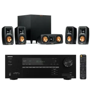 Klipsch Reference Theater Pack 5.1-Channel Speaker System   Onkyo TX-SR3100 80W 5.2-Channel AV Receiver