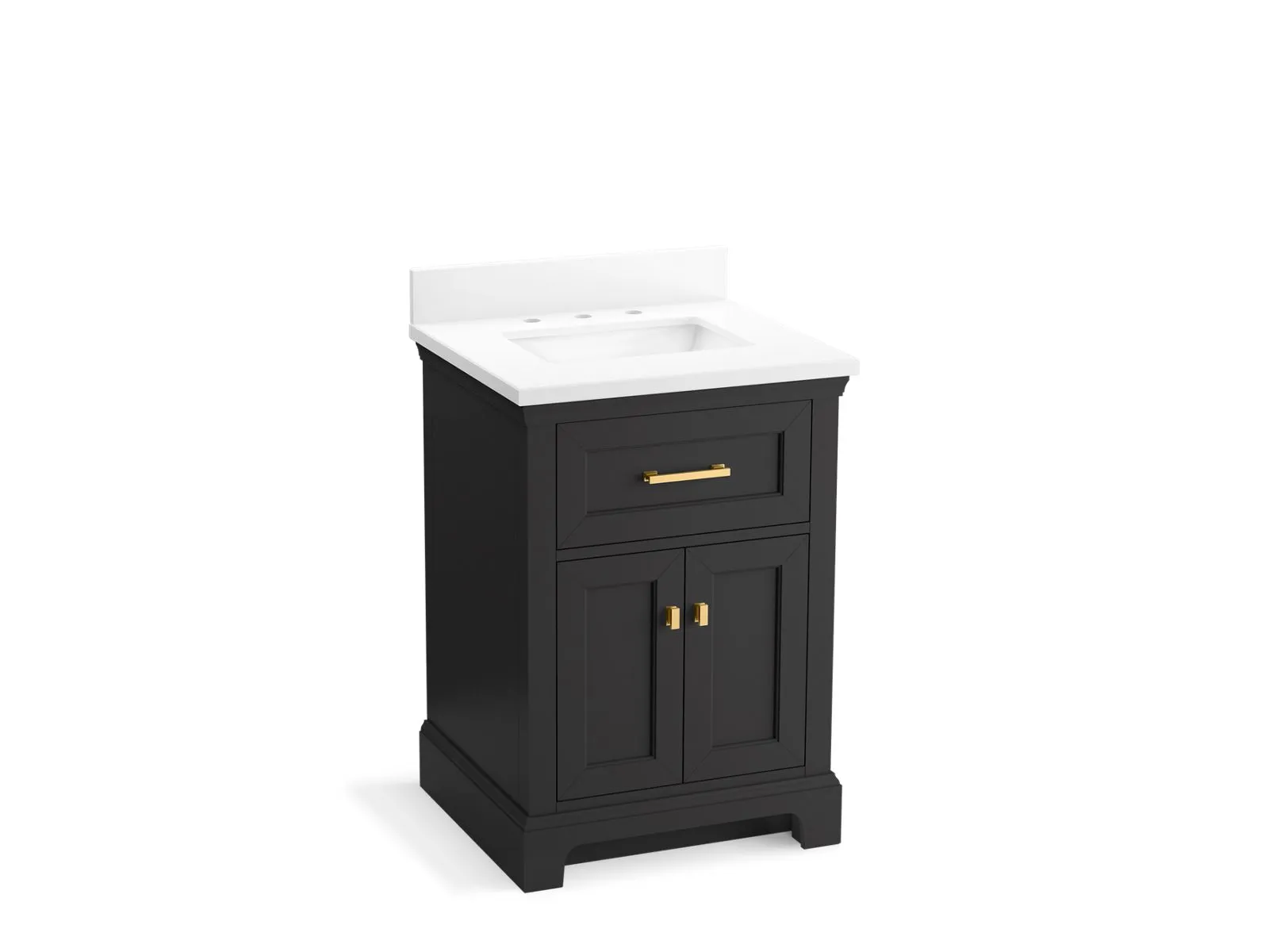 KOHLER K-29259-BD1 Charlemont 24" bathroom vanity cabinet with sink and quartz top