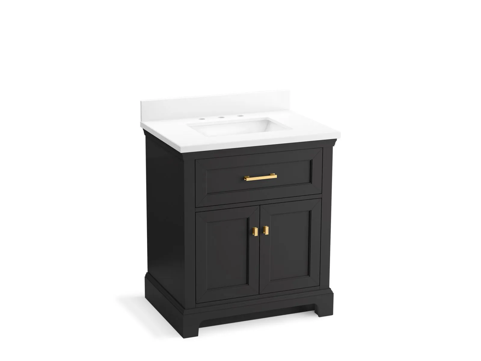 KOHLER K-29260-BD1 Charlemont 30" bathroom vanity cabinet with sink and quartz top