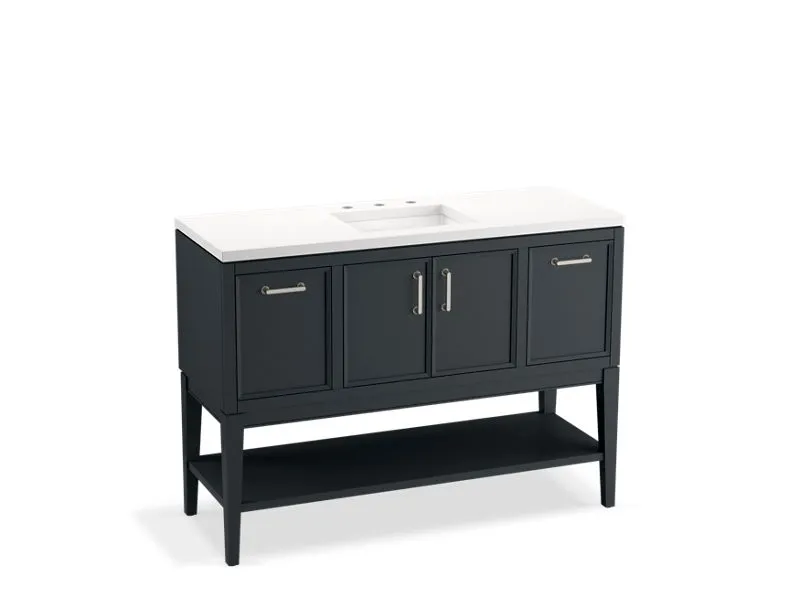 KOHLER K-33580-ASB Winnow 48" bathroom vanity cabinet with sink and quartz top