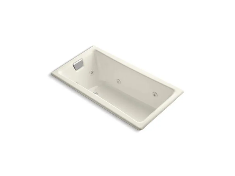 KOHLER K-852-H2-0 Tea-for-Two 60" x 32" drop-in whirlpool with reversible drain and heater without trim