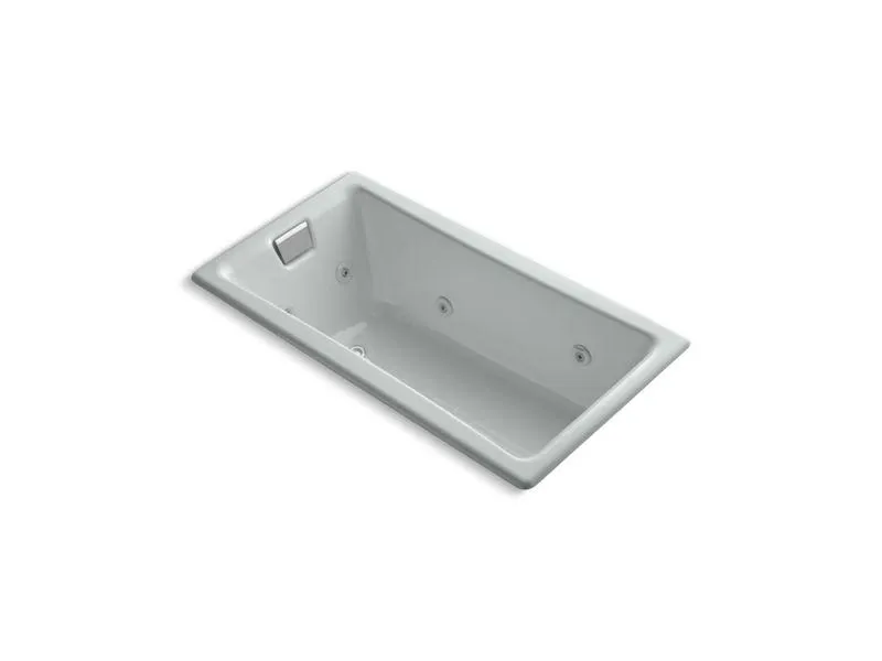 KOHLER K-852-HB-0 Tea-for-Two 60" x 32" drop-in whirlpool with reversible drain, custom pump location and heater without trim