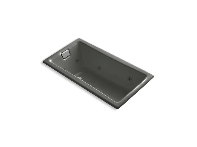 KOHLER K-852-HE-0 Tea-for-Two 60" x 32" drop-in whirlpool with end drain, custom pump location and heater without trim