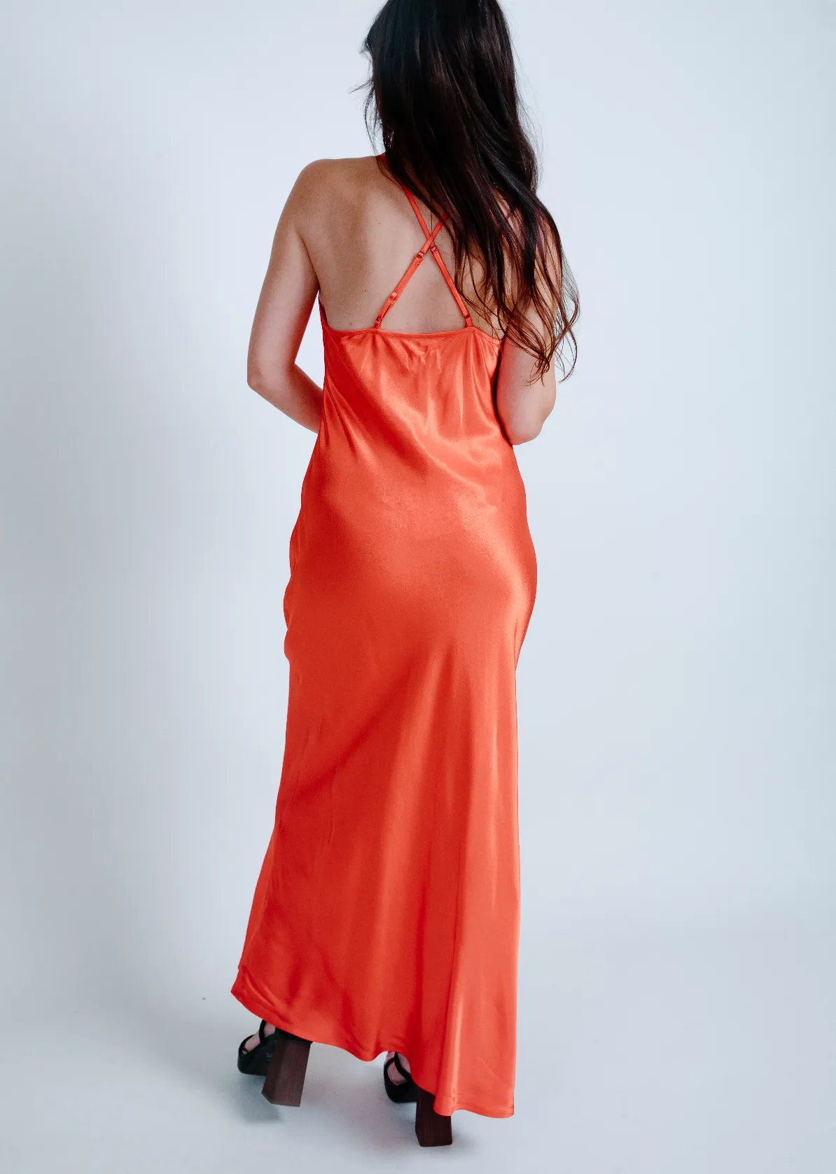 Kristi Halter Slip Dress - Poppy
