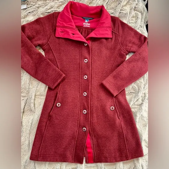 Kuhl Savina Womens SM ALPACA fleece Peacoat Style Sweater jacket in Burnt Sienna