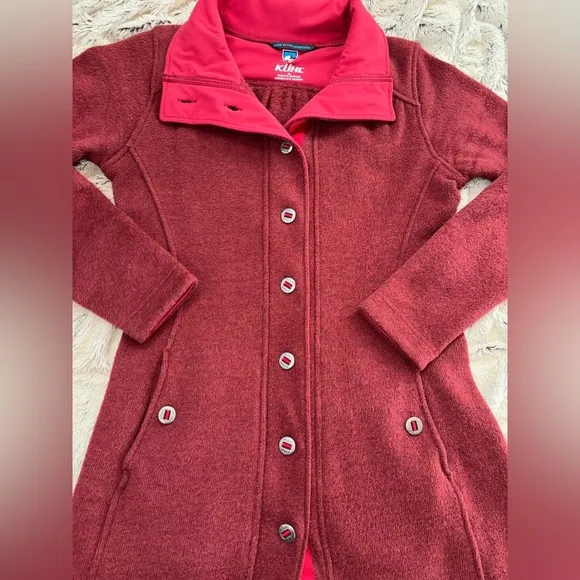 Kuhl Savina Womens SM ALPACA fleece Peacoat Style Sweater jacket in Burnt Sienna