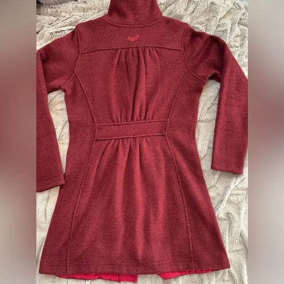 Kuhl Savina Womens SM ALPACA fleece Peacoat Style Sweater jacket in Burnt Sienna