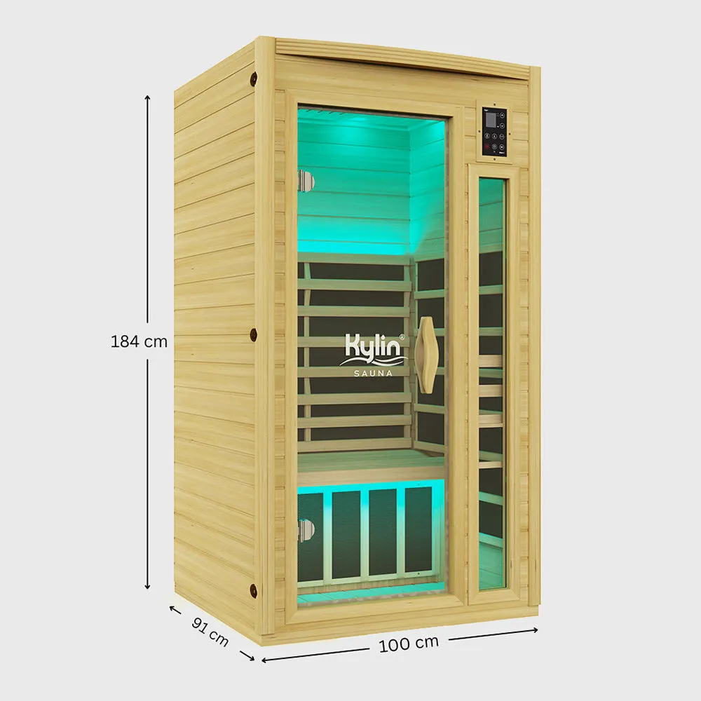Kylin® Sauna - PRO Low EMF Carbon Infrared Sauna 1 Person - K8108 PRO