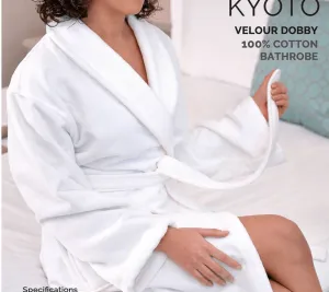 Kyoto Luxury Bathrobe – 100% Cotton Velour Hotel Bathrobe
