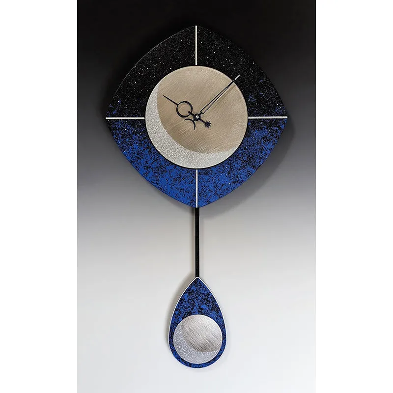 L Drop Moon Wall Clock with Pendulum by Leonie Lacouette