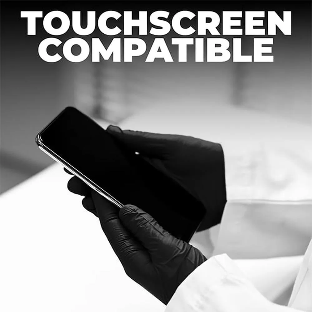 L3VEL3 Nitrile Black Gloves - MEDIUM / 100 Pack - 3.5 mil Thickness